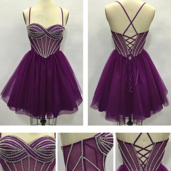 ✨ NEW Beaded Bustier Tulle Mini Dress - Picture 6 of 7